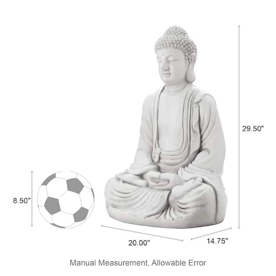 Glitzhome® 29.5" Oversized MGO Meditating Buddha Statue
